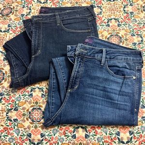Two pairs of NYDJ Barbara boot cut jeans, size 16